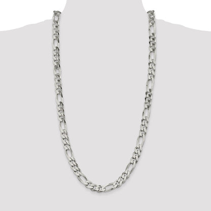 30 Inch Sterling Silver 10.75mm Figaro Chain Necklace