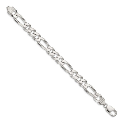 10 Inch Sterling Silver 10.75mm Figaro Chain Bracelet
