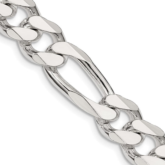 28 Inch Sterling Silver 10.75mm Figaro Chain Necklace