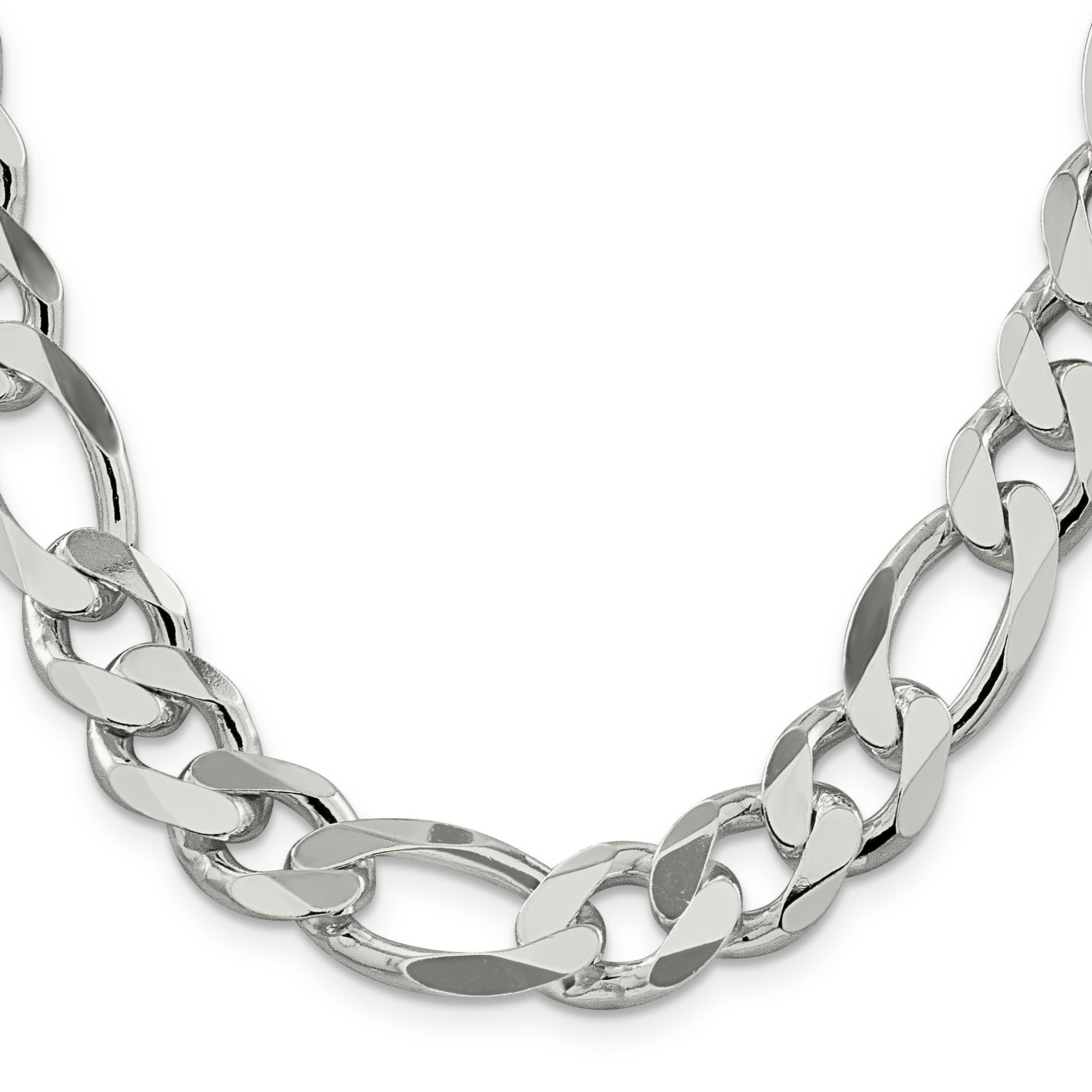 20 Inch Sterling Silver 13.5mm Figaro Chain Necklace