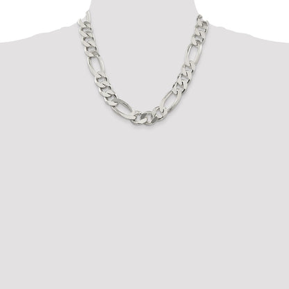 20 Inch Sterling Silver 15mm Figaro Chain Necklace