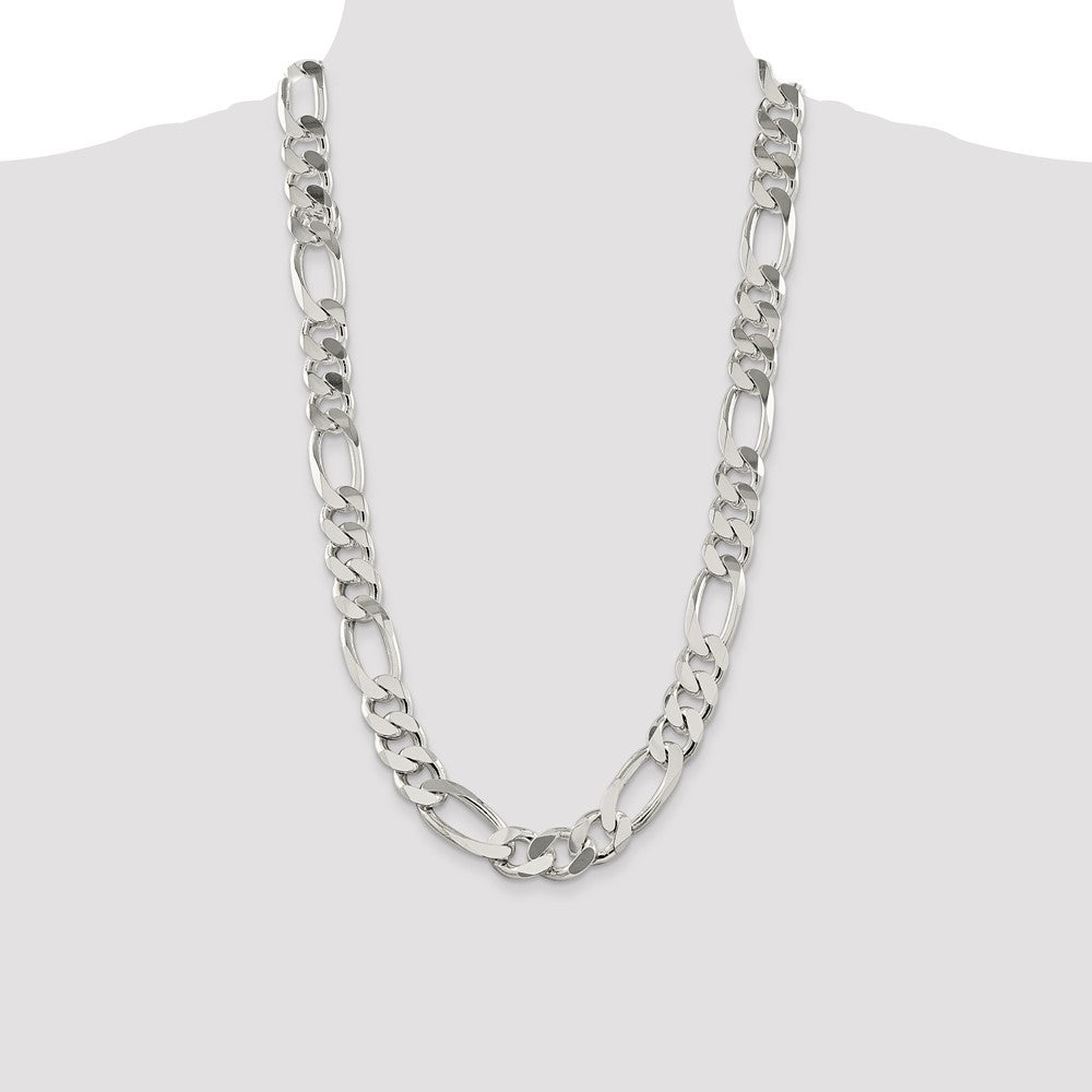 28 Inch Sterling Silver 15mm Figaro Chain Necklace