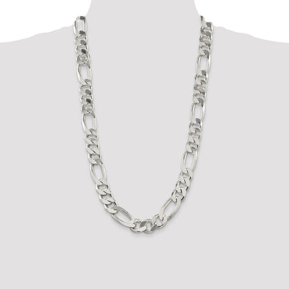 28 Inch Sterling Silver 15mm Figaro Chain Necklace