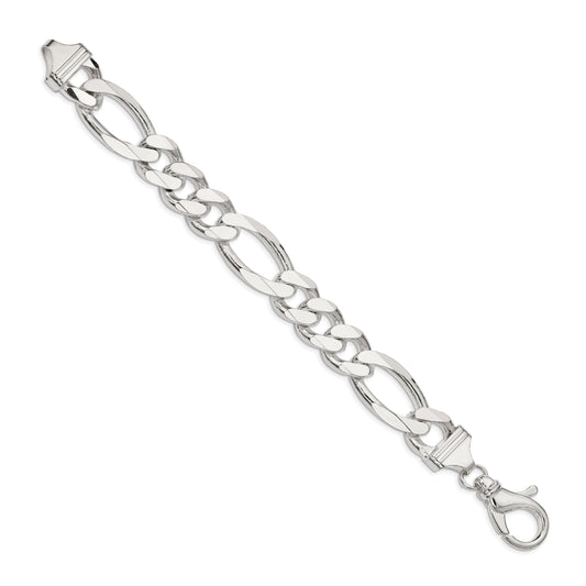 8 Inch Sterling Silver 15mm Figaro Chain Bracelet