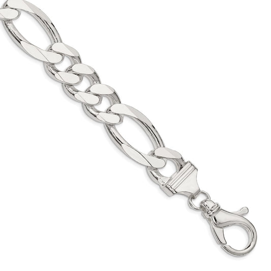 9 Inch Sterling Silver 15mm Figaro Chain Bracelet