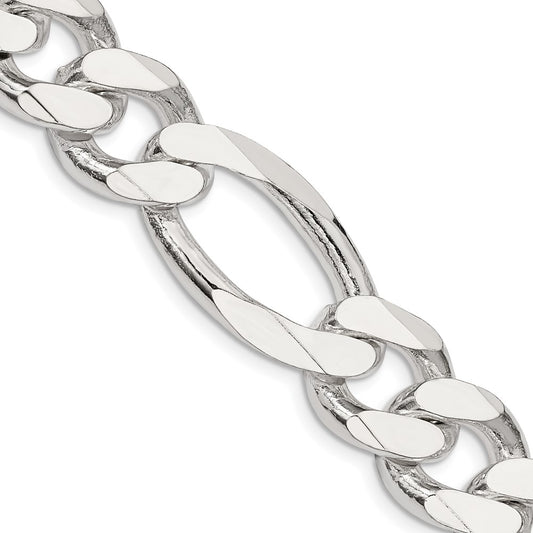26 Inch Sterling Silver 15mm Figaro Chain Necklace