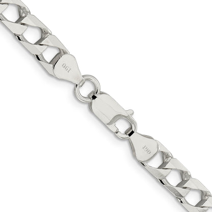 20 Inch Sterling Silver 6.25mm D/C Square Curb Chain Necklace