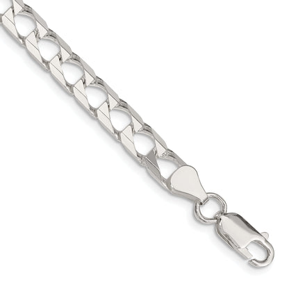 9 Inch Sterling Silver 6.25mm D/C Square Curb Chain Bracelet