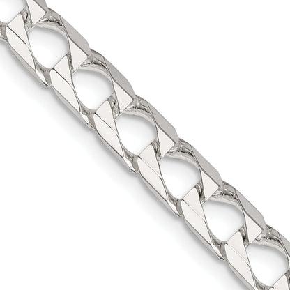 24 Inch Sterling Silver 6.25mm D/C Square Curb Chain Necklace