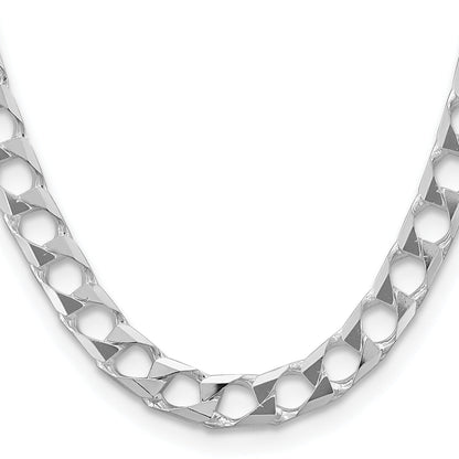 20 Inch Sterling Silver 10.3mm D/C Square Curb Chain Necklace