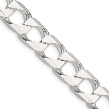 26 Inch Sterling Silver 10.3mm D/C Square Curb Chain Necklace