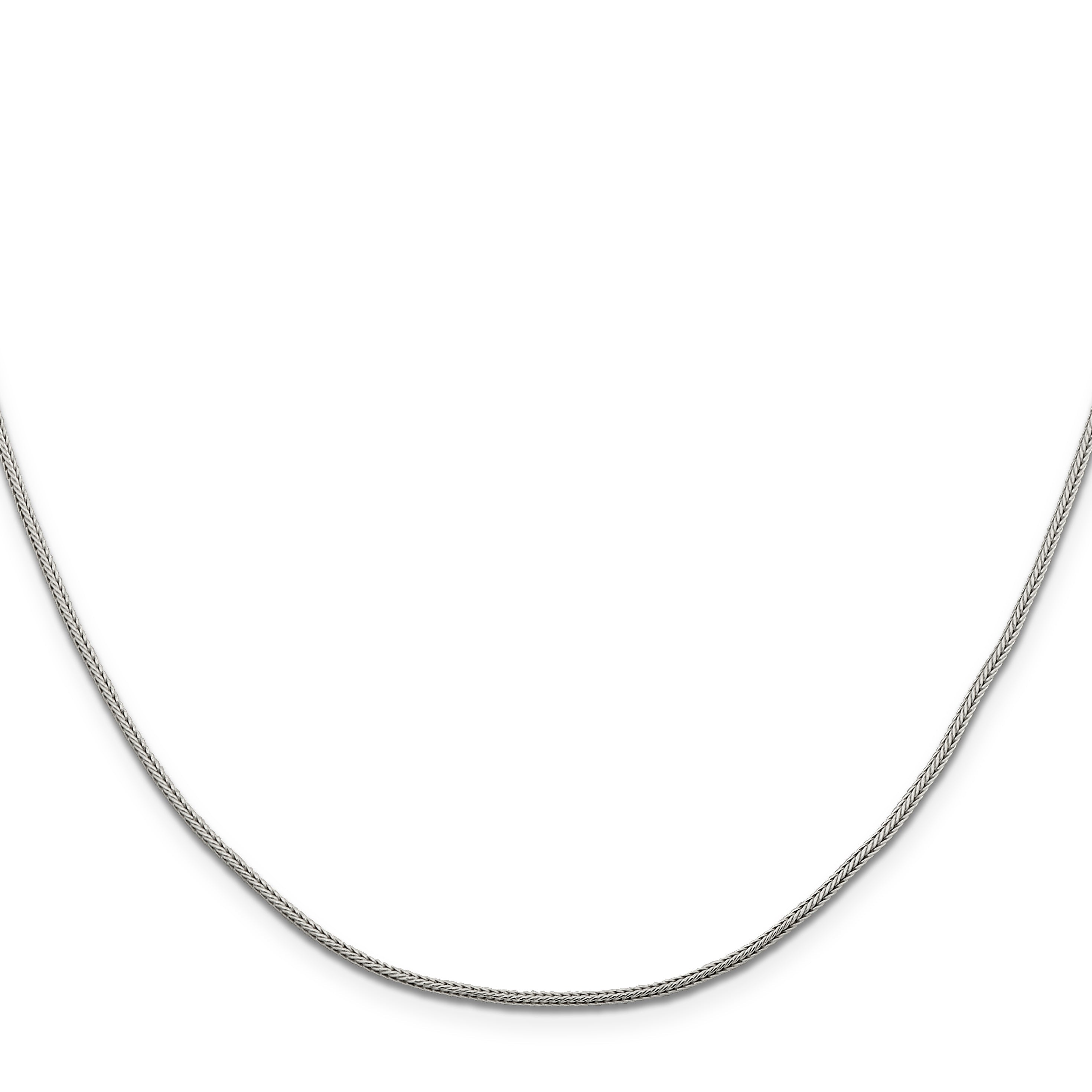 20 Inch Sterling Silver 1.25mm Diamond-Cut Round Franco Chain Necklace