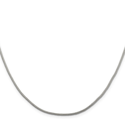 18 Inch Sterling Silver 1.25mm Diamond-Cut Round Franco Chain Necklace