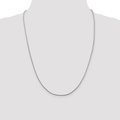 24 Inch Sterling Silver 1.25mm Diamond-Cut Round Franco Chain Necklace