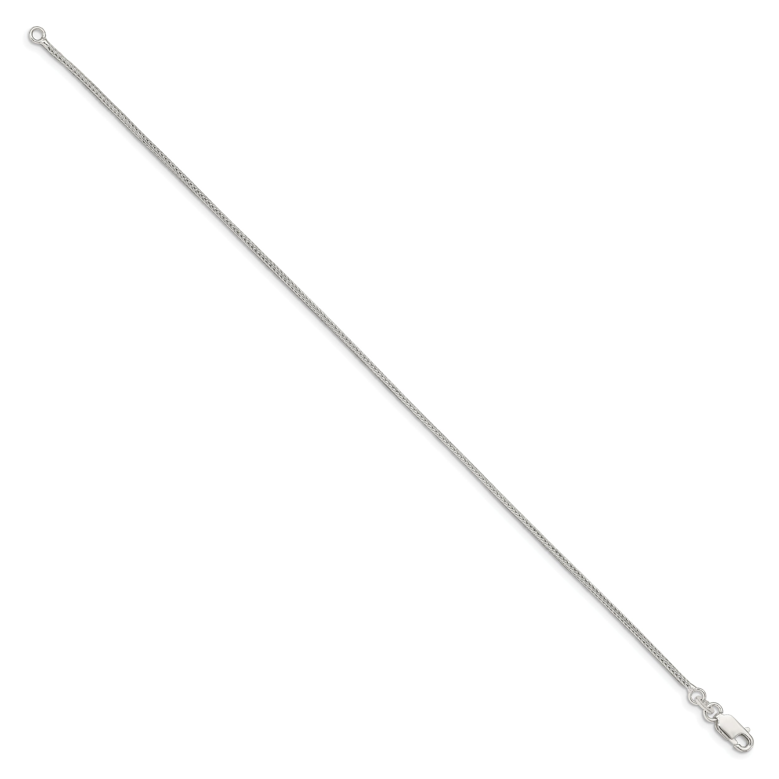 8 Inch Sterling Silver 1.25mm Diamond-Cut Round Franco Chain Bracelet