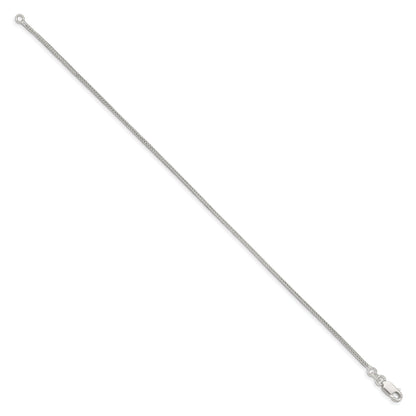 8 Inch Sterling Silver 1.25mm Diamond-Cut Round Franco Chain Bracelet