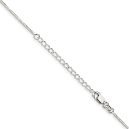 18 Inch Sterling Silver 1.25mm Diamond-Cut Round Franco Chain W/2In Ext.