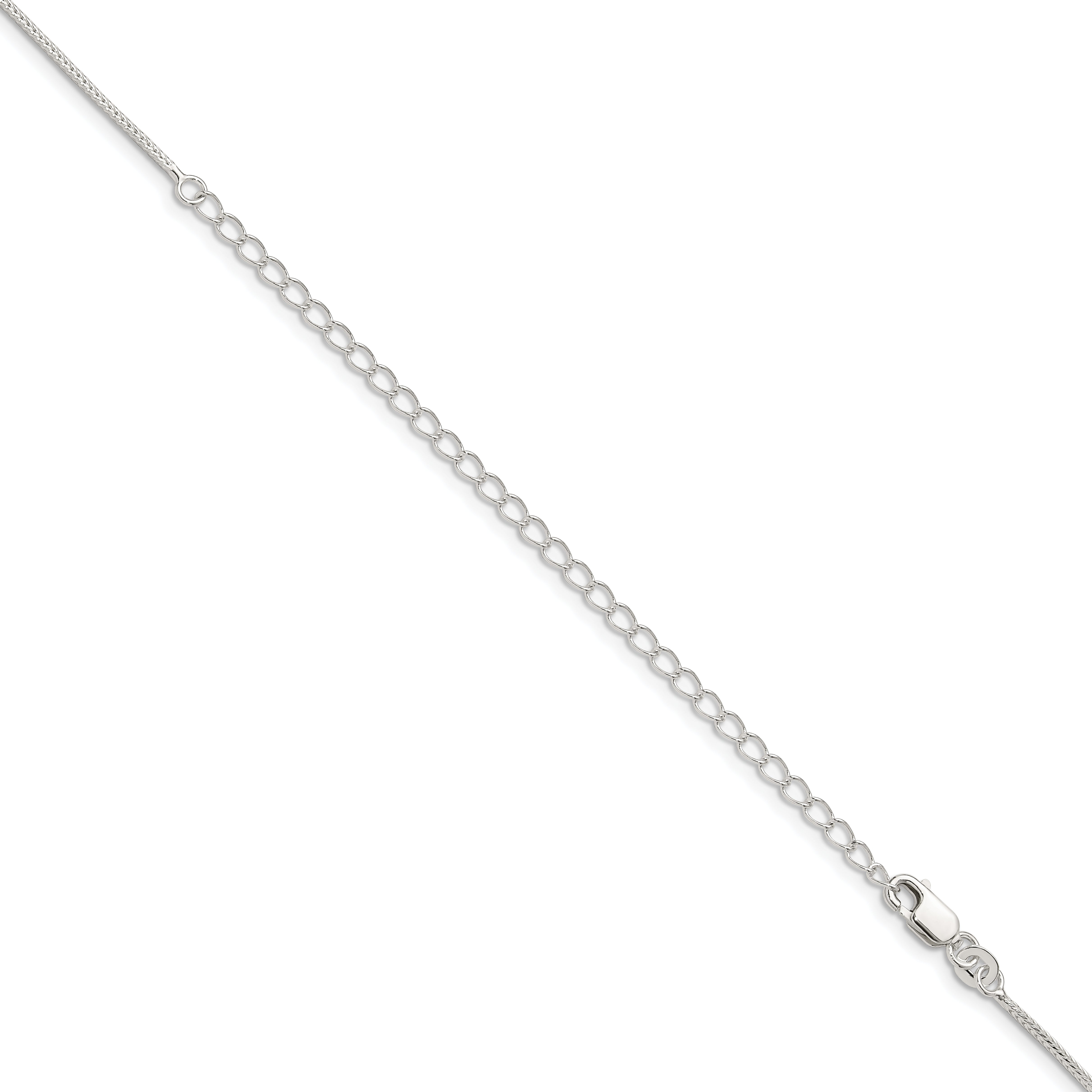 22 Inch Sterling Silver 1.25mm Diamond-Cut Round Franco Chain W/4In Ext.