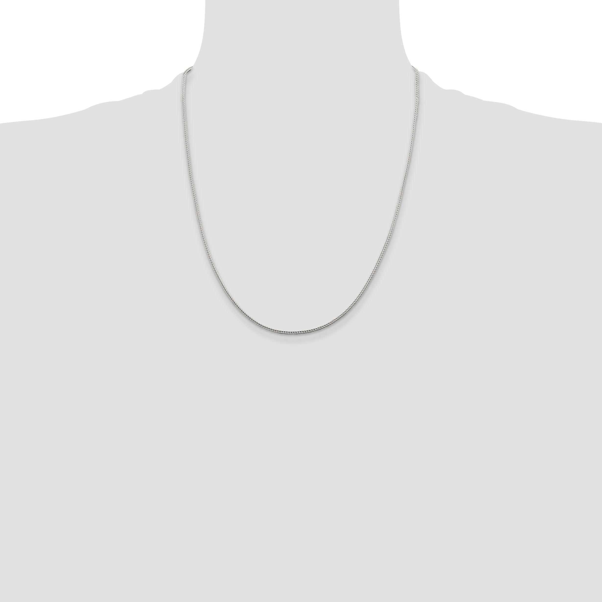 22 Inch Sterling Silver 1.45mm Diamond-Cut Round Franco Chain W/4In Ext.