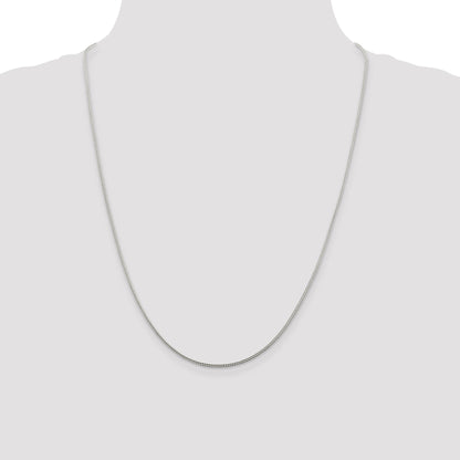 24 Inch Sterling Silver 1.45mm Diamond-Cut Round Franco Chain Necklace