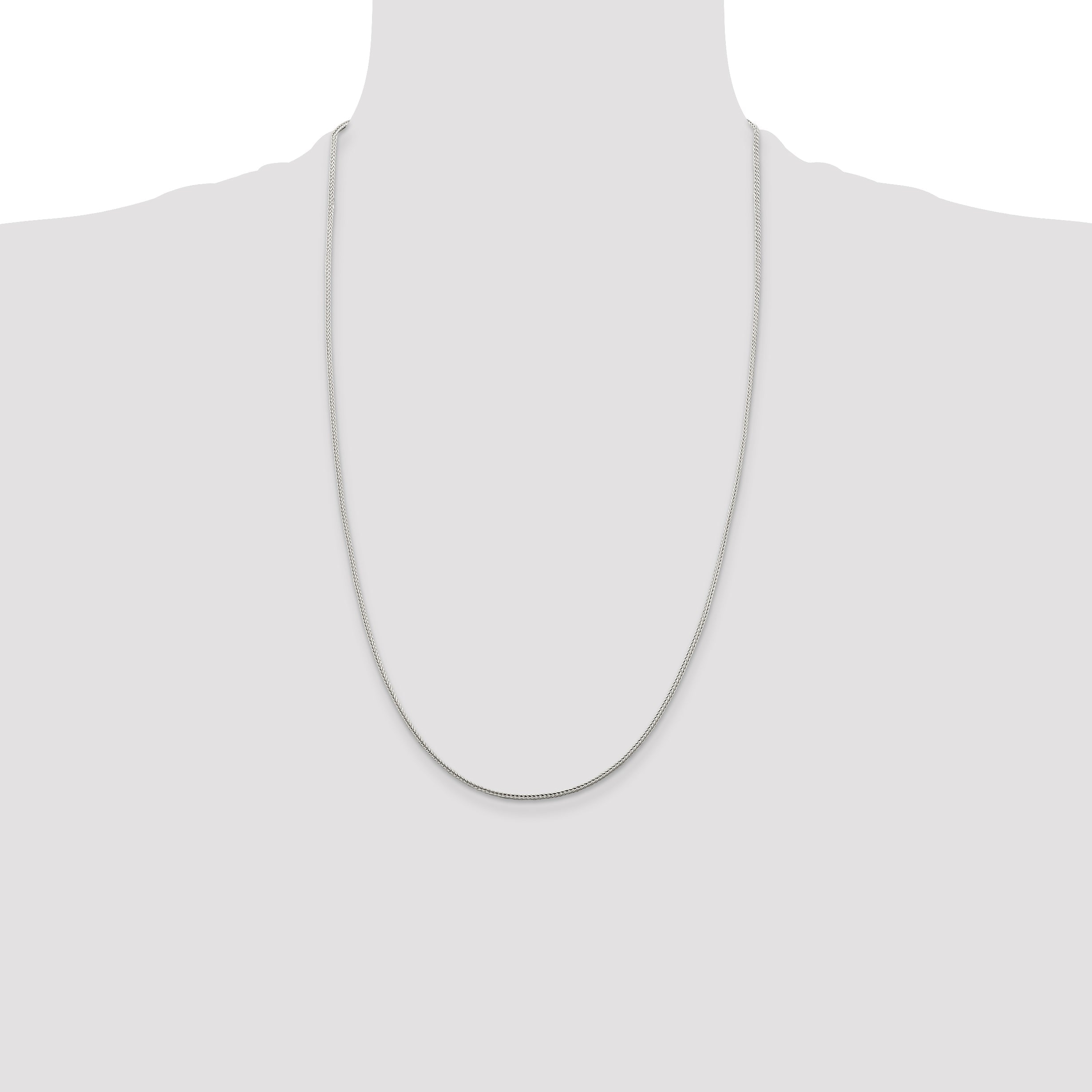 26 Inch Sterling Silver 1.45mm Diamond-Cut Round Franco Chain Necklace