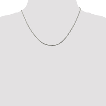 18 Inch Sterling Silver 2mm Diamond-Cut Round Franco Chain Necklace