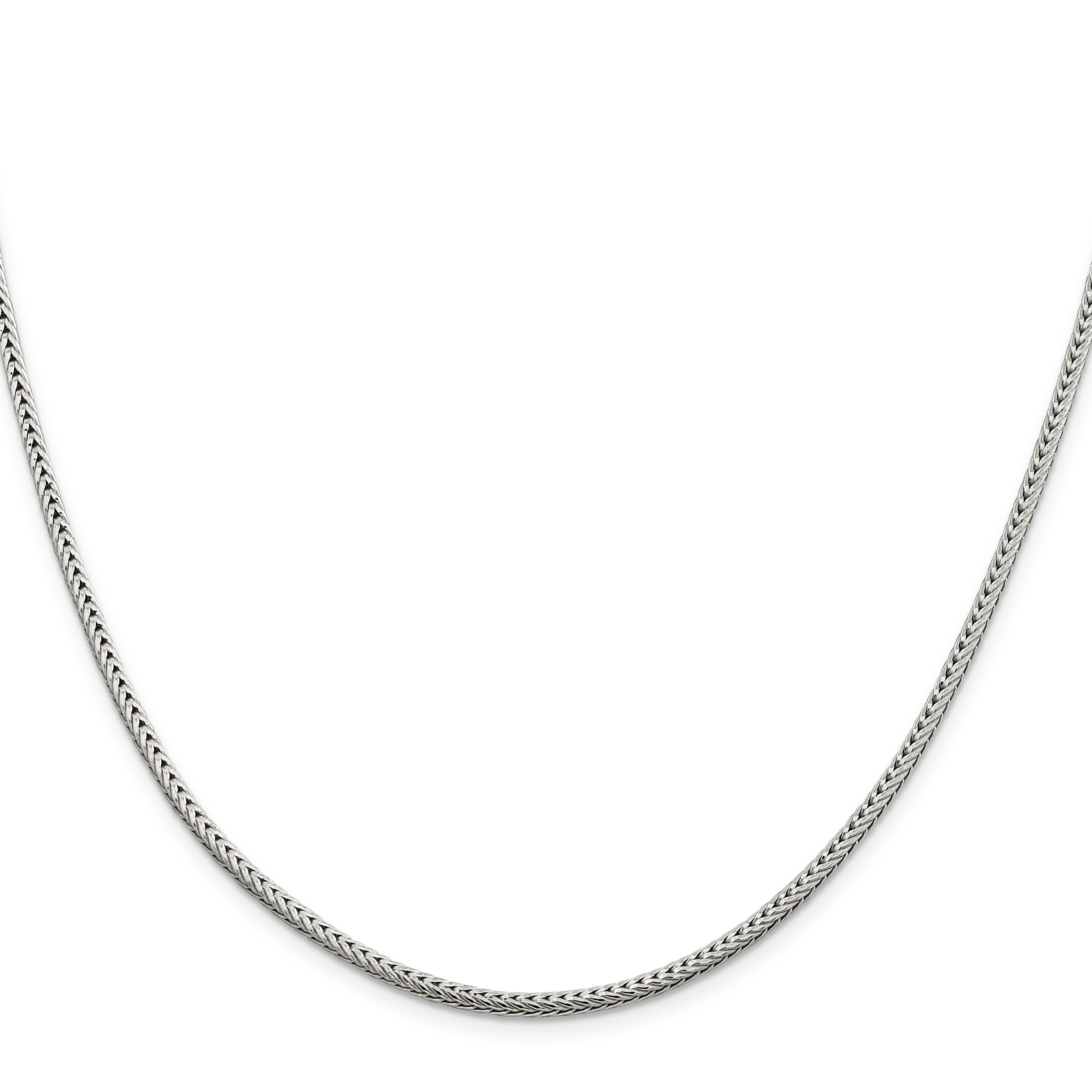 20 Inch Sterling Silver 2.5mm Diamond-Cut Round Franco Chain Necklace