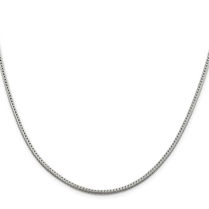 20 Inch Sterling Silver 2.5mm Diamond-Cut Round Franco Chain Necklace