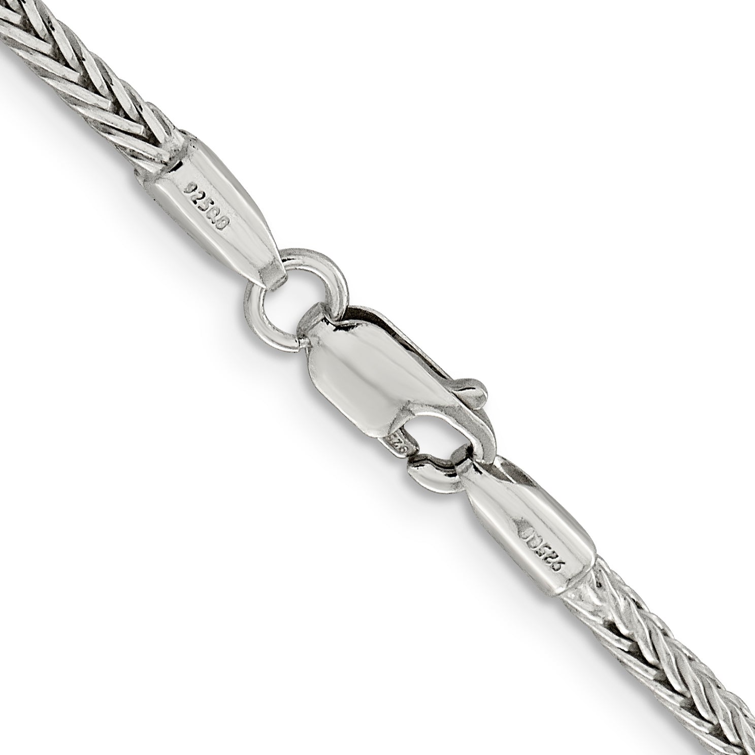 16 Inch Sterling Silver 2.5mm Diamond-Cut Round Franco Chain Necklace