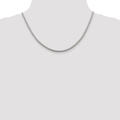 18 Inch Sterling Silver 2.5mm Diamond-Cut Round Franco Chain Necklace