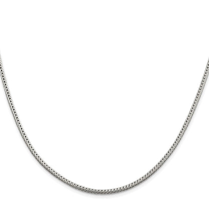 Sterling Silver Rhodium-Plated 2.5mm Diamond-Cut Round Franco Chain