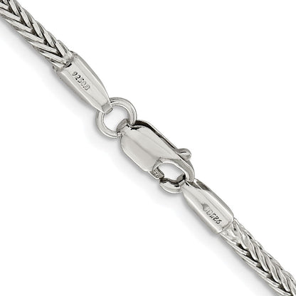 Sterling Silver Rhodium-Plated 2.5mm Diamond-Cut Round Franco Chain