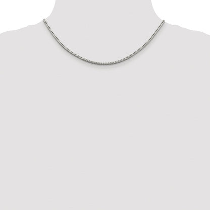 Sterling Silver Rhodium-Plated 2.5mm Diamond-Cut Round Franco Chain