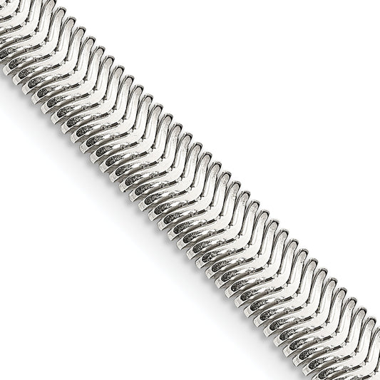 18 Inch Sterling Silver 6.25mm Flat Oval Snake Chain Necklace