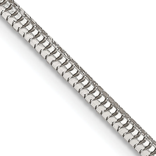 16 Inch Sterling Silver 2.5mm Diamond-Cut Snake Chain Necklace