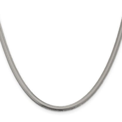 20 Inch Sterling Silver 4.2mm Flat Oval Snake Chain Necklace