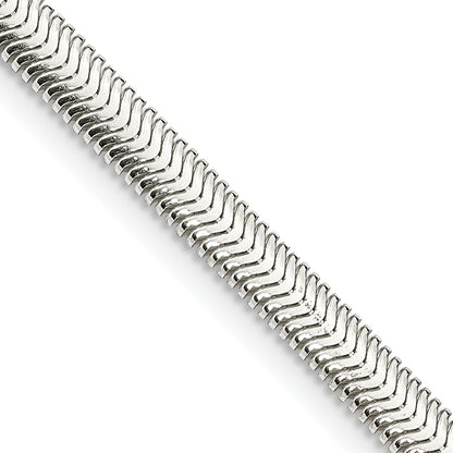 26 Inch Sterling Silver 4.2mm Flat Oval Snake Chain Necklace