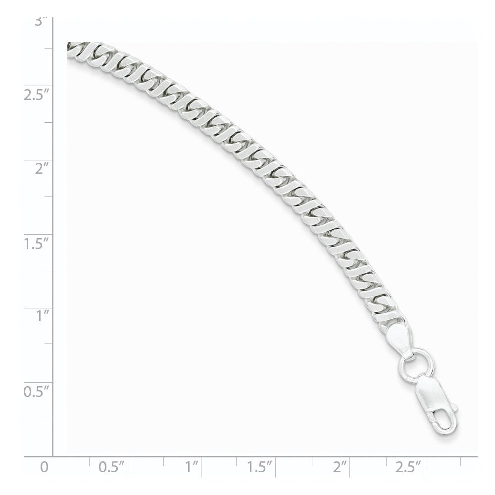 8 Inch Sterling Silver 4.25mm Fancy Flat Link Bracelet