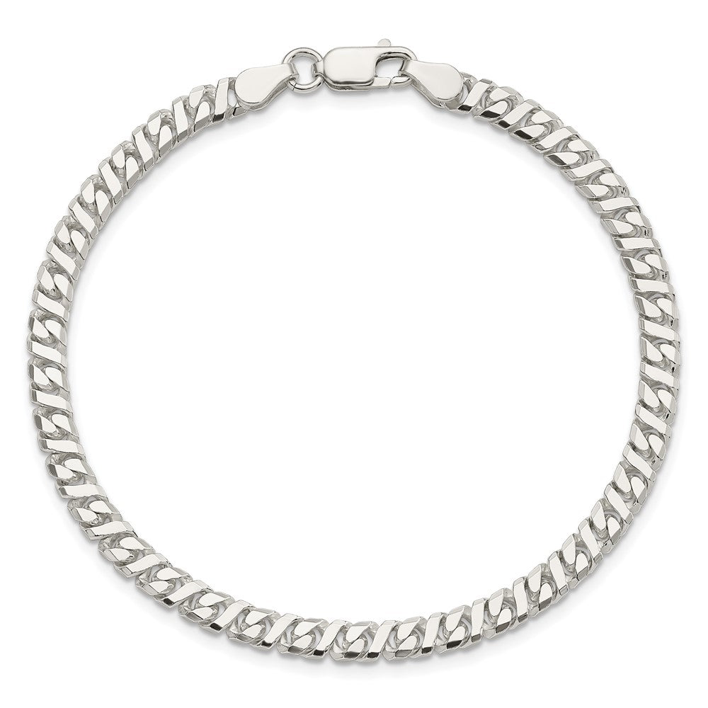 8 Inch Sterling Silver 4.25mm Fancy Flat Link Bracelet