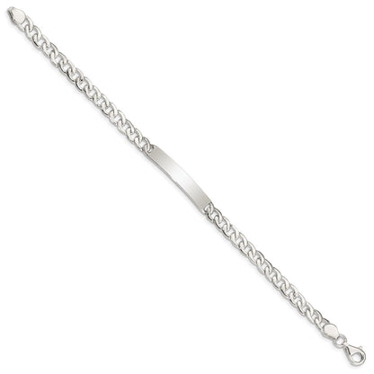 6 Inch Sterling Silver Baby Id Curb Link Bracelet