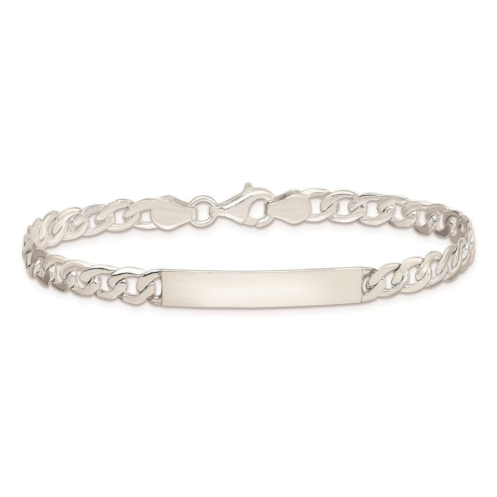 7.25 Inch Sterling Silver Small Id Plate, Curb Link Bracelet