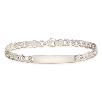 8.25 Inch Sterling Silver Small Id Plate, Curb Link Bracelet