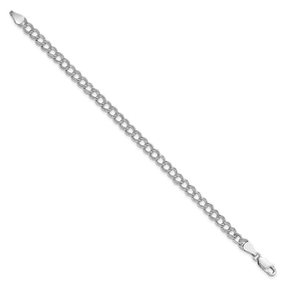 Sterling Silver Amore La Vita Rhodium-Plated Polished 5.25mm 7 Inch Open Link With Lobster Clasp Charm Bracelet