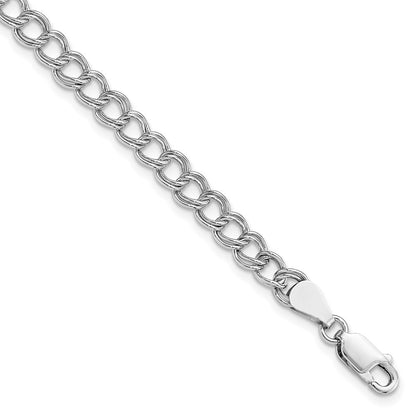 Sterling Silver Amore La Vita Rhodium-Plated Polished 5.25mm 8 Inch Open Link With Lobster Clasp Charm Bracelet