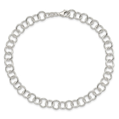 Sterling Silver 10Inch Polished Fancy Link Anklet