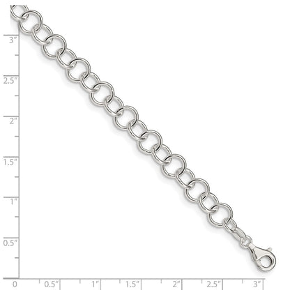 Sterling Silver 10Inch Polished Fancy Link Anklet