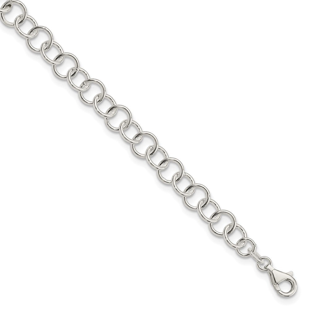 Sterling Silver 9Inch Polished Fancy Link Anklet