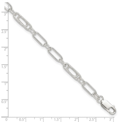 Sterling Silver Fancy Link Anklet