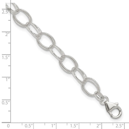 Sterling Silver Fancy Link Anklet