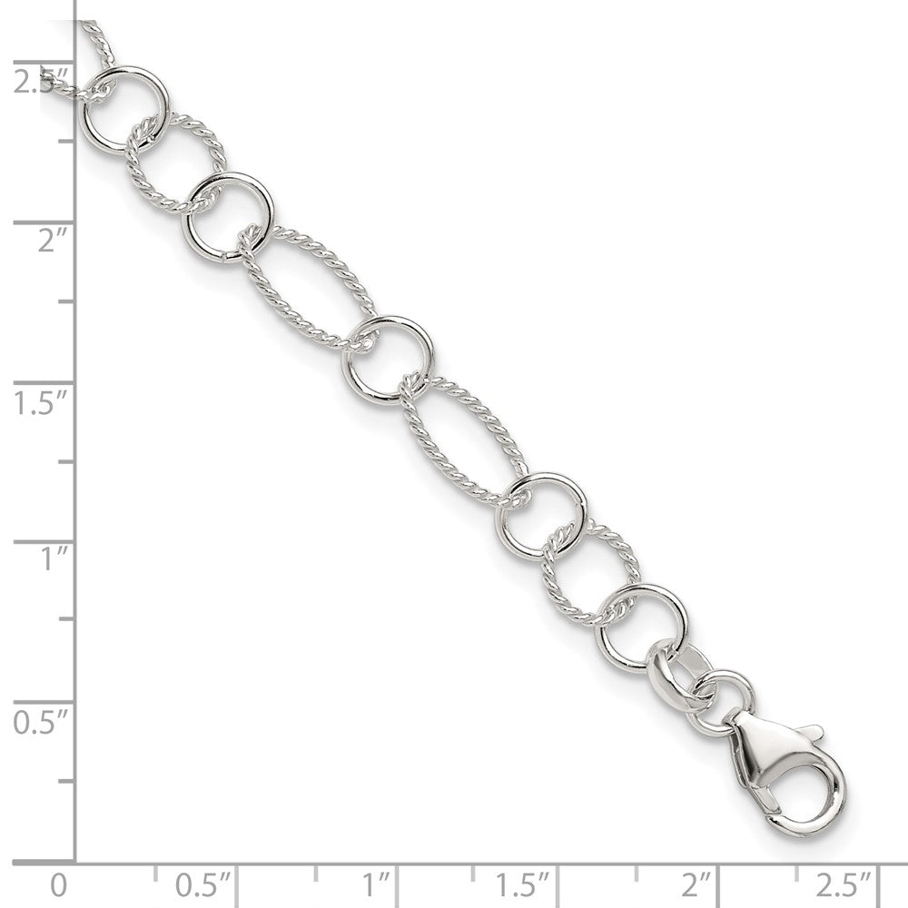 Sterling Silver Fancy Link Anklet